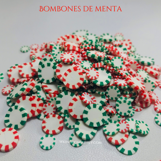 Fimos Bombones de menta navidad tamaño mixto