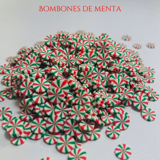 Fimos Bombones de menta navidad